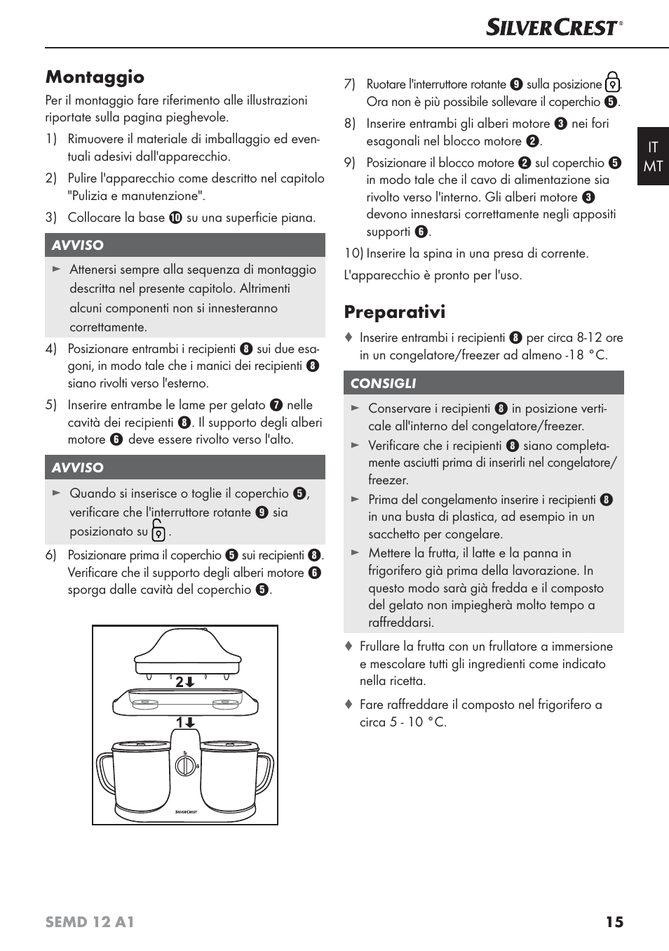 Montaggio, Preparativi | Silvercrest SEMD 12 A1 User Manual | Page 18 / 54