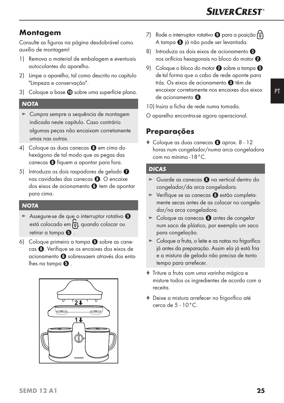 Montagem, Preparações | Silvercrest SEMD 12 A1 User Manual | Page 28 / 54