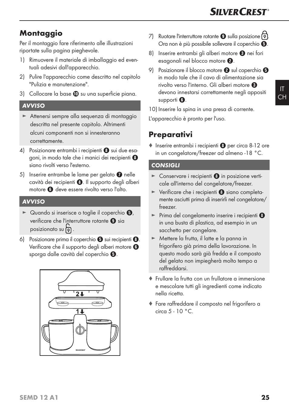 Montaggio, Preparativi | Silvercrest SEMD 12 A1 User Manual | Page 28 / 44