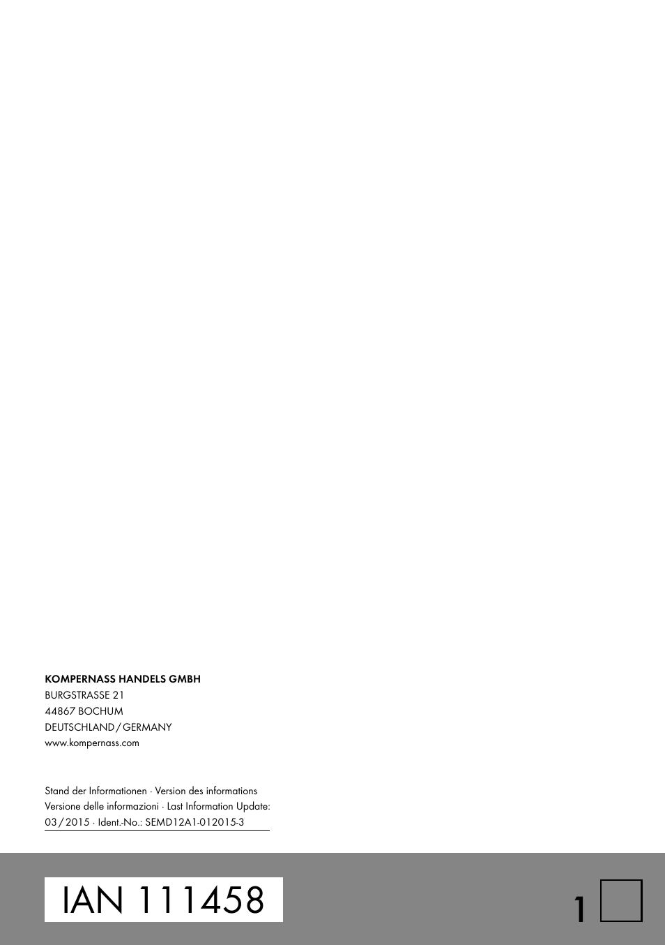 Silvercrest SEMD 12 A1 User Manual | Page 44 / 44