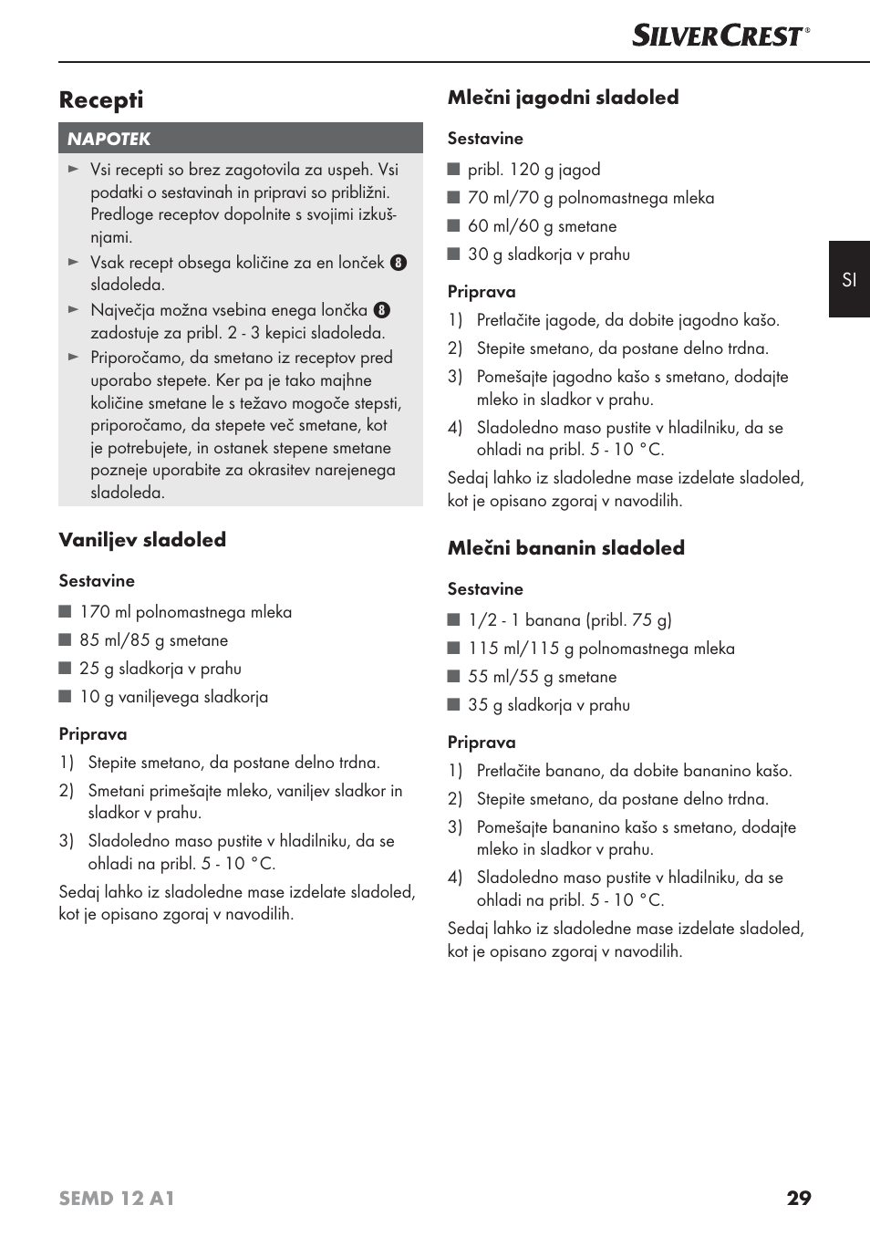 Recepti | Silvercrest SEMD 12 A1 User Manual | Page 32 / 64