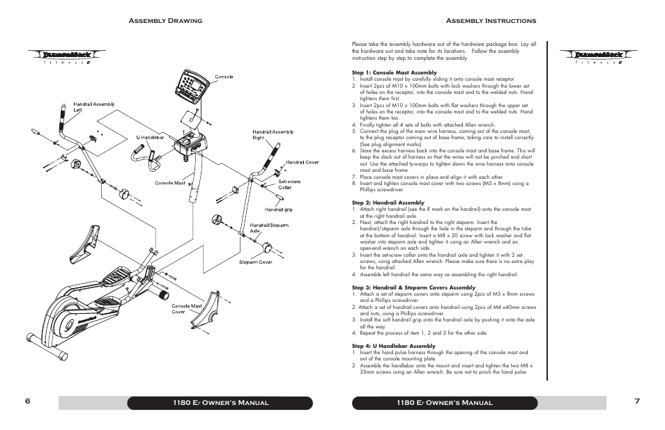 1180 e r owner’s manual | Diamondback 1180 Er User Manual | Page 4 / 22