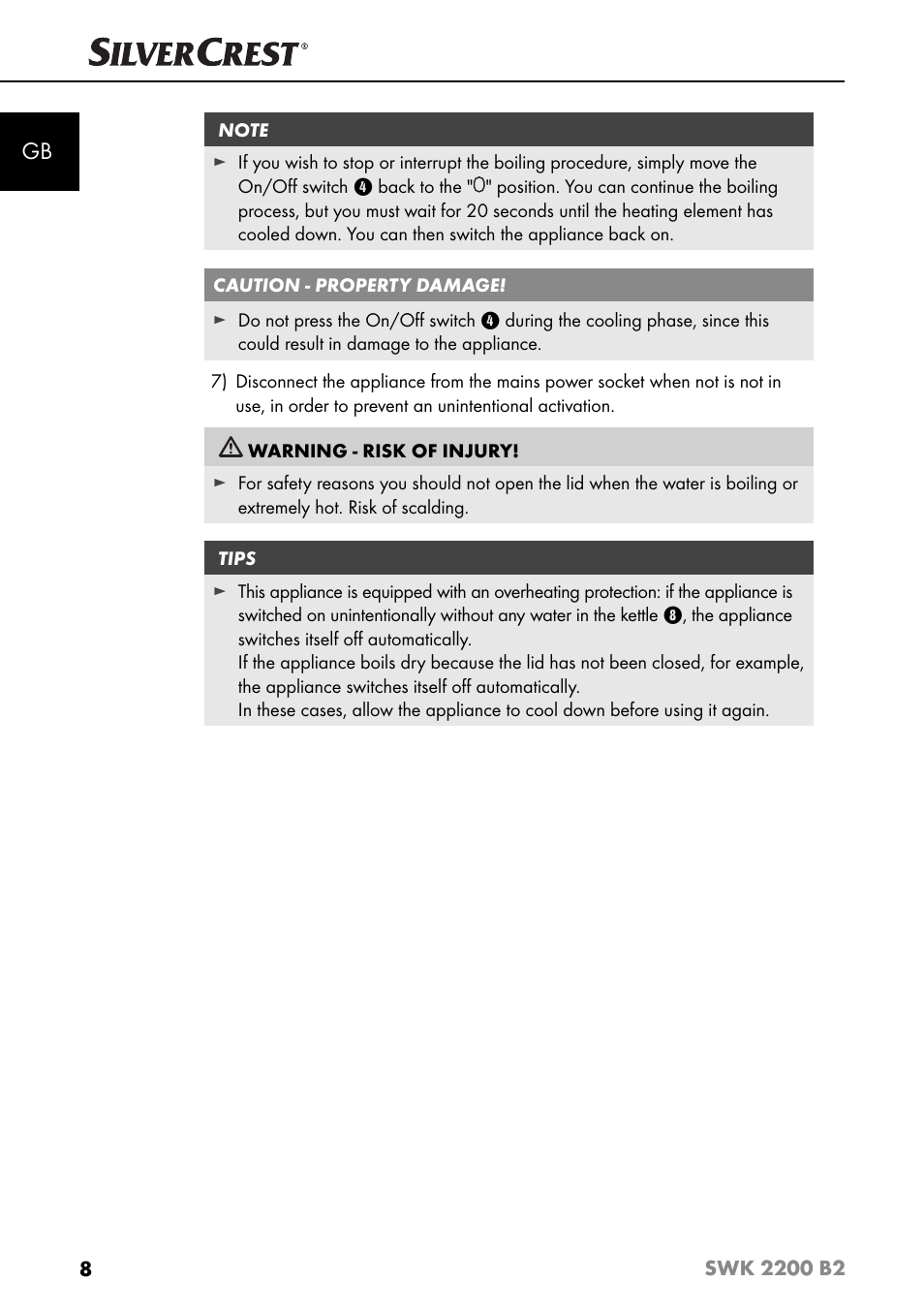 Silvercrest SWK 2200 B2 User Manual | Page 11 / 76