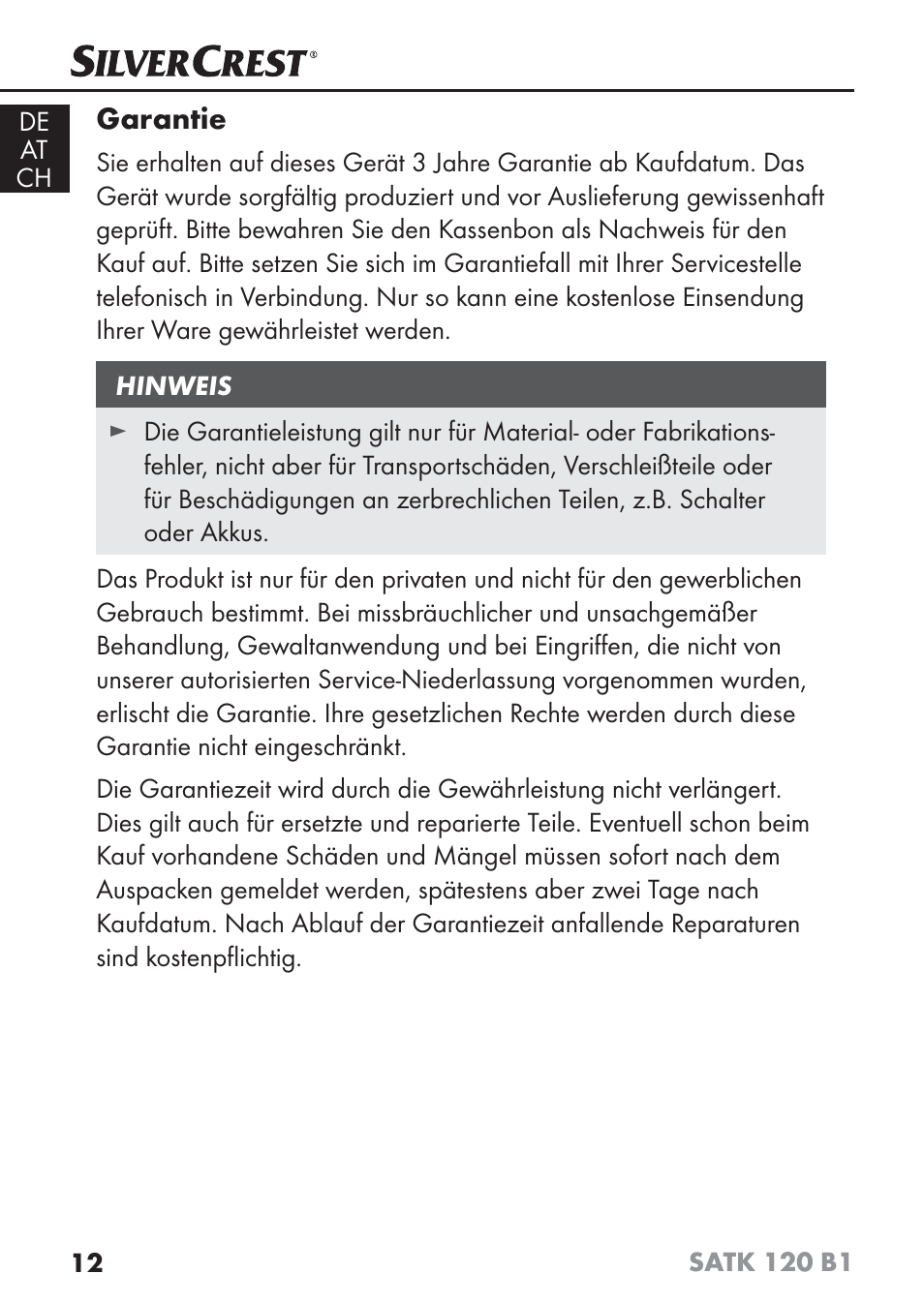 Silvercrest SATK 120 B1 User Manual | Page 15 / 60