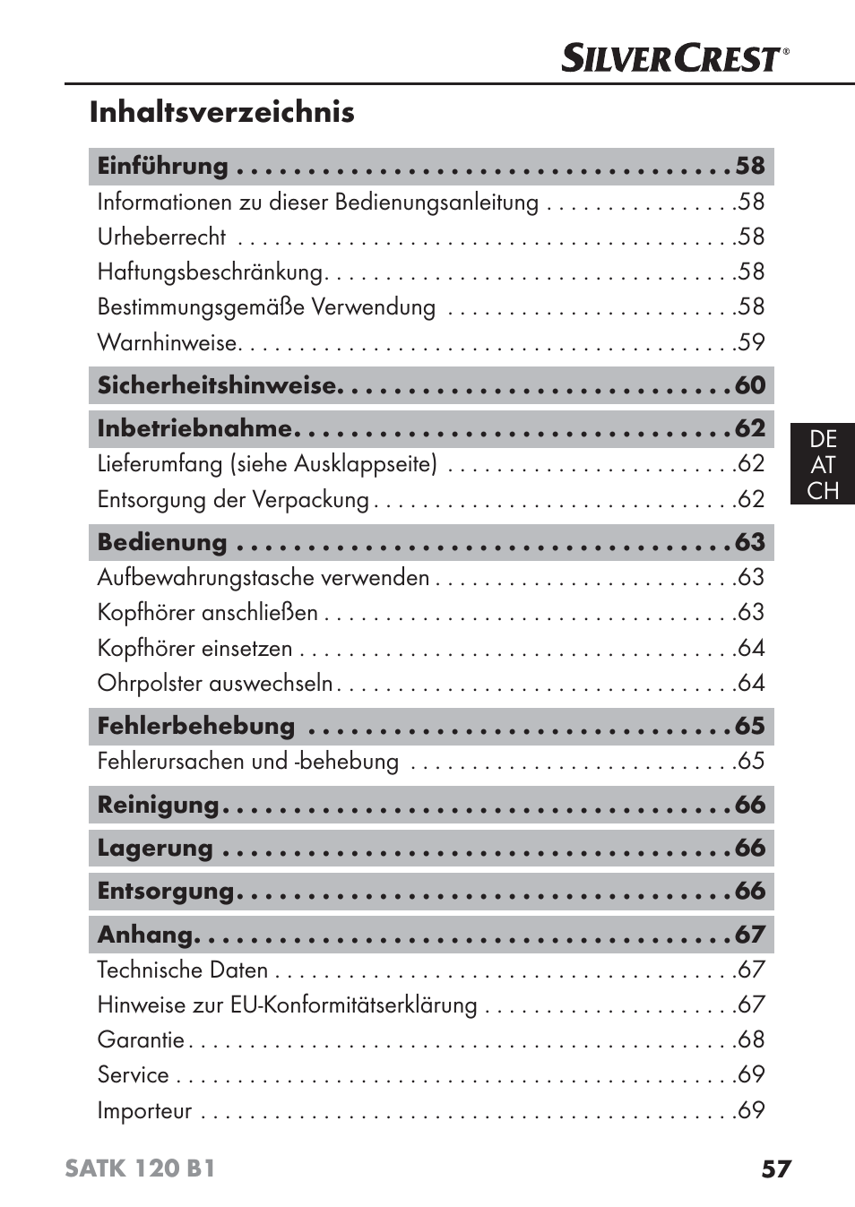 Silvercrest SATK 120 B1 User Manual | Page 60 / 74