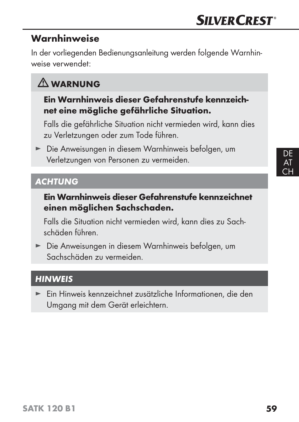 Silvercrest SATK 120 B1 User Manual | Page 62 / 74