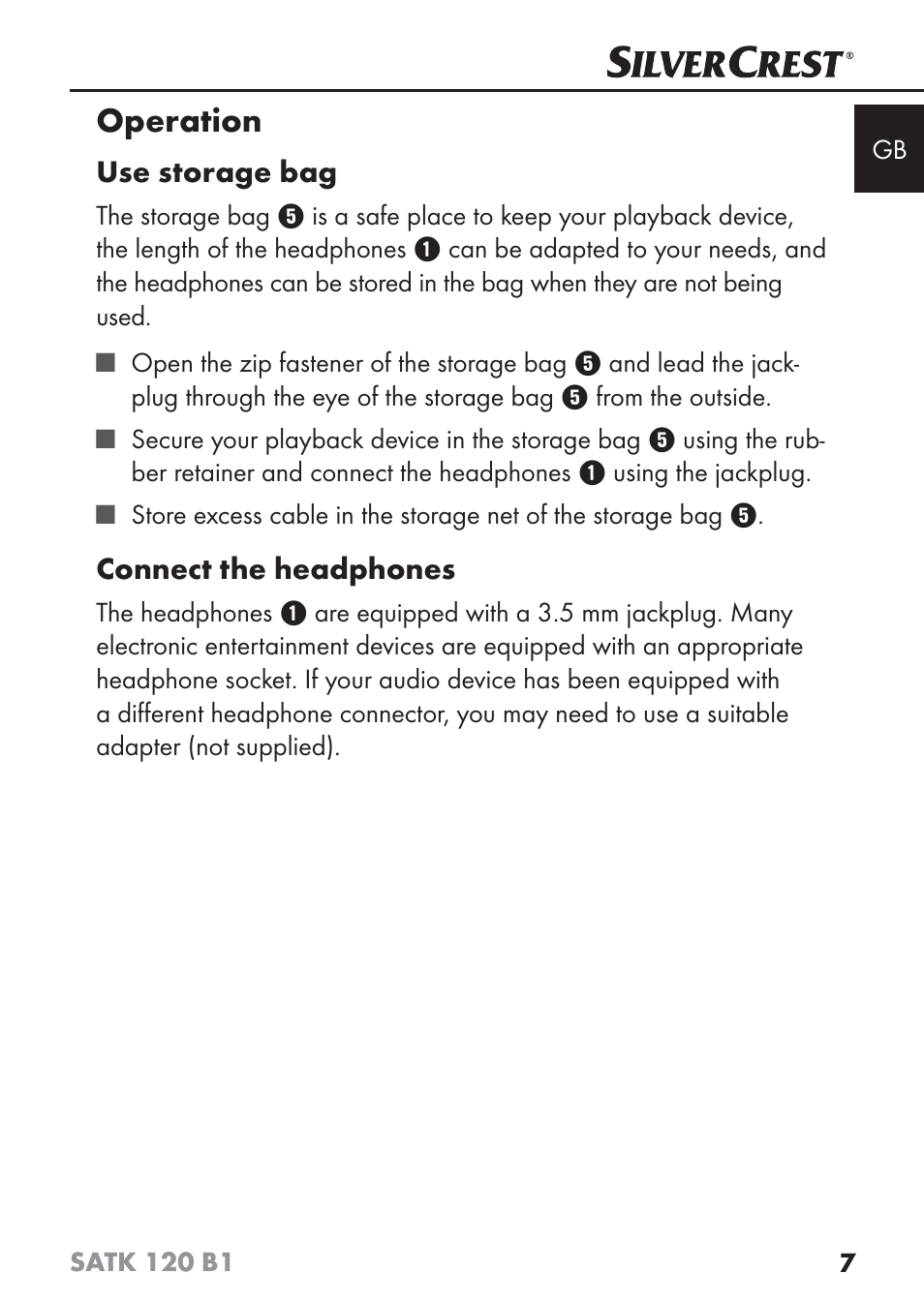 Operation | Silvercrest SATK 120 B1 User Manual | Page 10 / 74