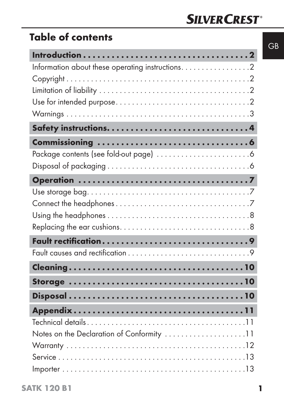 Silvercrest SATK 120 B1 User Manual | Page 4 / 74