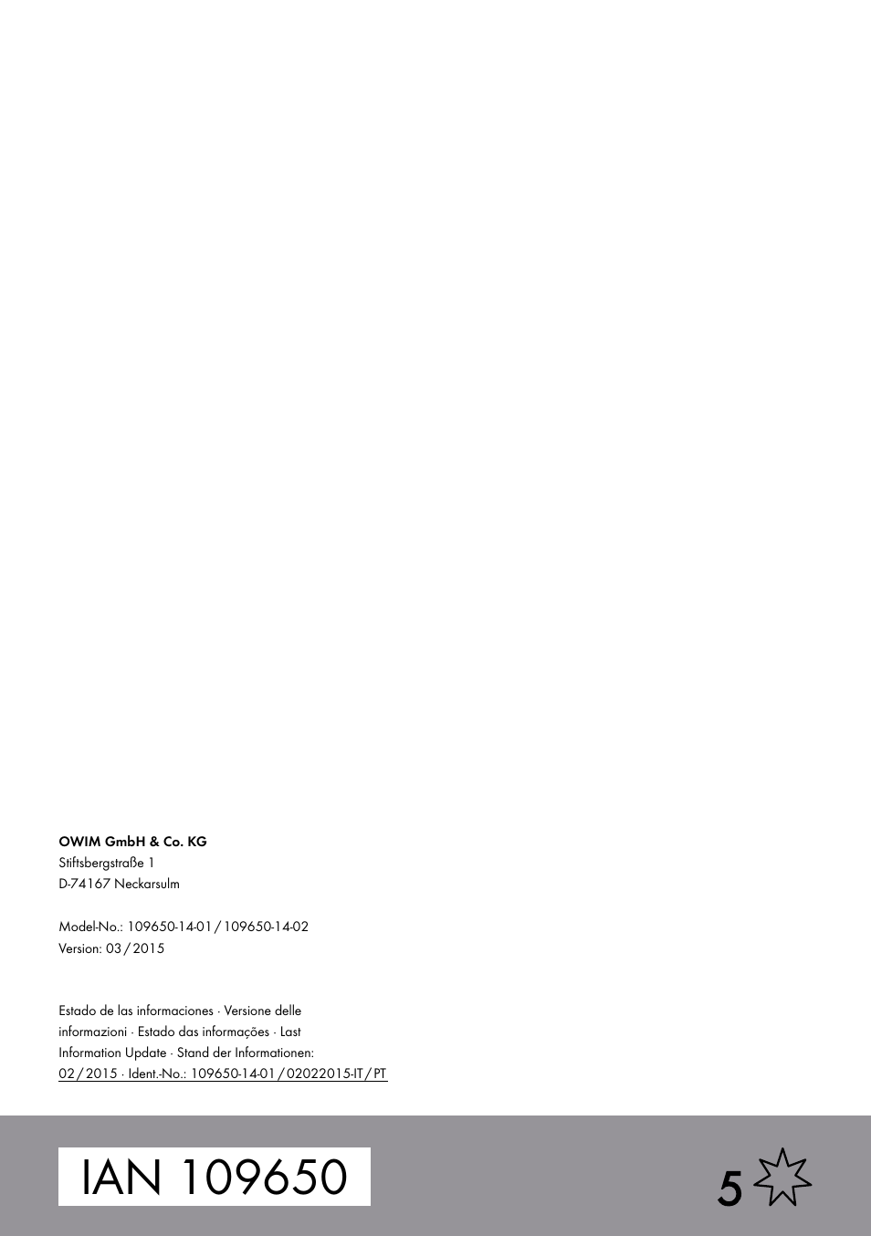 Silvercrest 109650-14-01/109650-14-02 User Manual | Page 30 / 30
