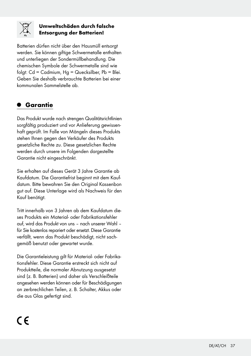Garantie | Silvercrest 109650-14-01/109650-14-02 User Manual | Page 37 / 38