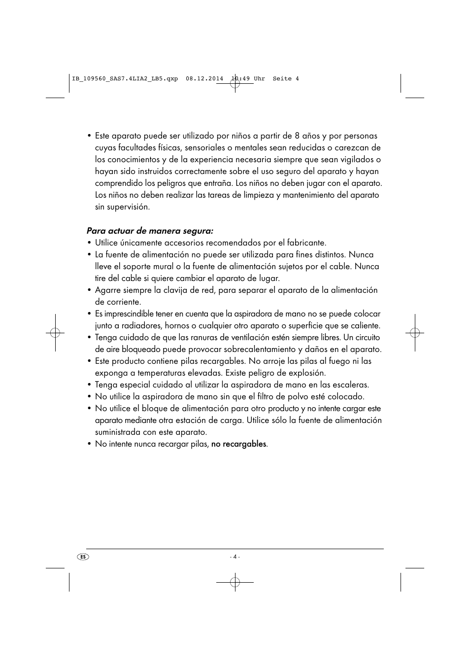 Silvercrest ASPIRADOR DE MANO CON BATERÍA DE IONES DE LITIO MINI ASPIRAPOLVERE/LIQUIDI RICARICABILE SAS 7.4 LI A2 User Manual | Page 7 / 51
