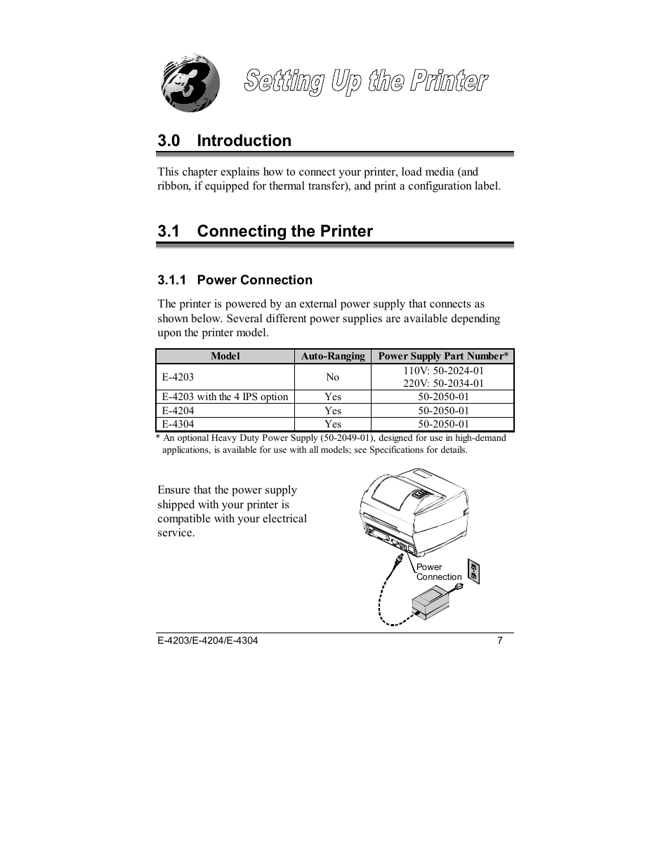 0 introduction, 1 connecting the printer | Datamax E-4203 User Manual | Page 17 / 92