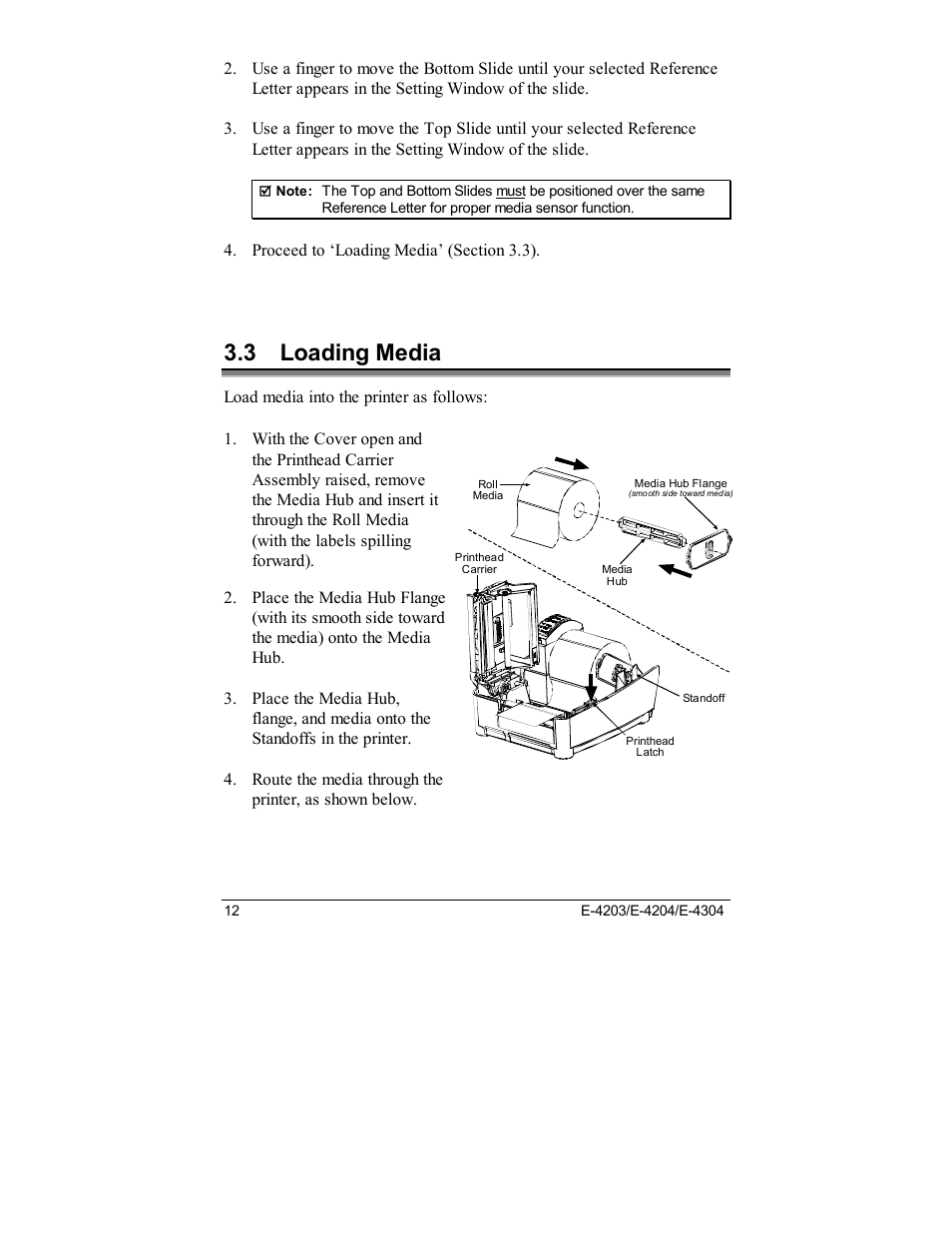 3 loading media | Datamax E-4203 User Manual | Page 22 / 92