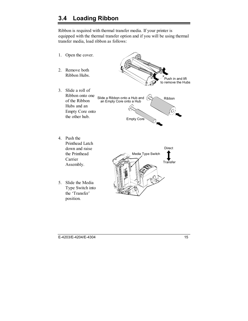 4 loading ribbon | Datamax E-4203 User Manual | Page 25 / 92