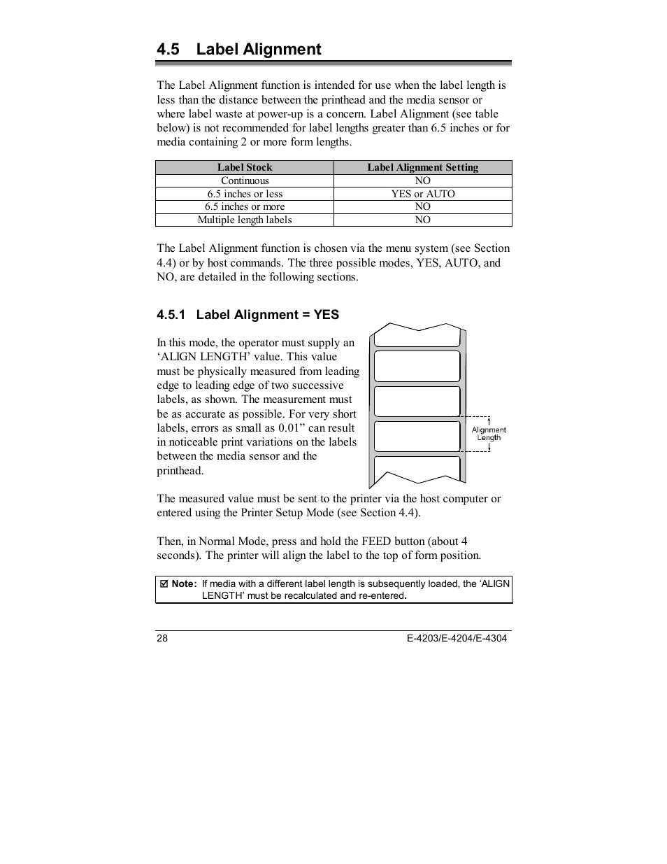 5 label alignment | Datamax E-4203 User Manual | Page 38 / 92
