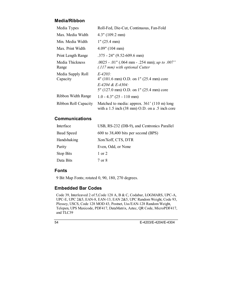 Datamax E-4203 User Manual | Page 64 / 92