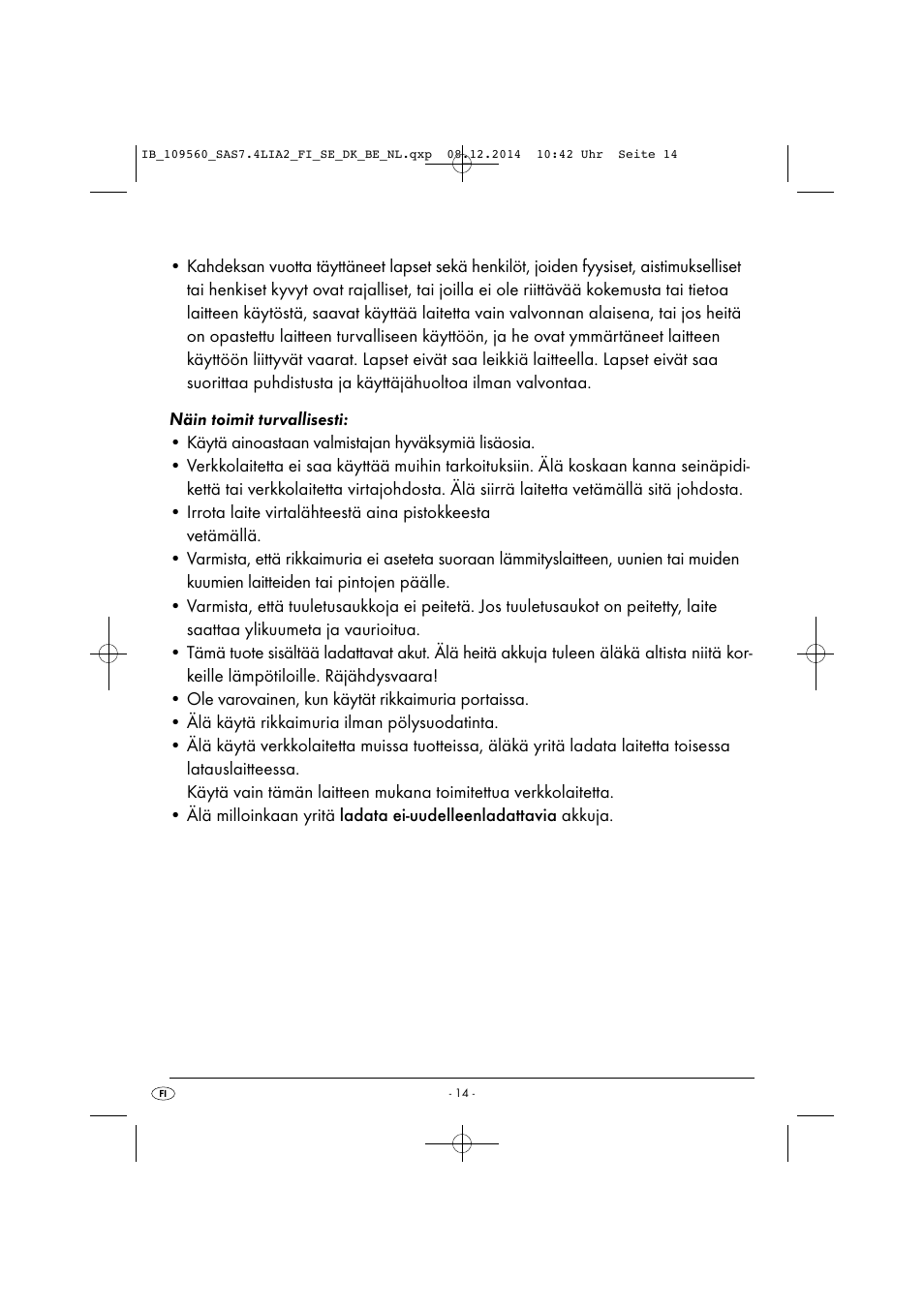 Silvercrest SAS 7.4 LI A2 User Manual | Page 17 / 67