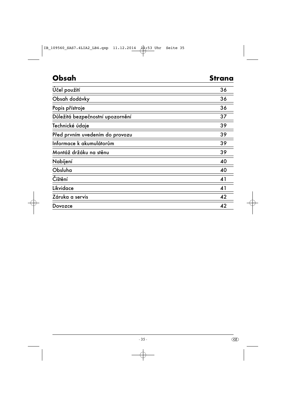 Silvercrest SAS 7.4 LI A2 User Manual | Page 38 / 63