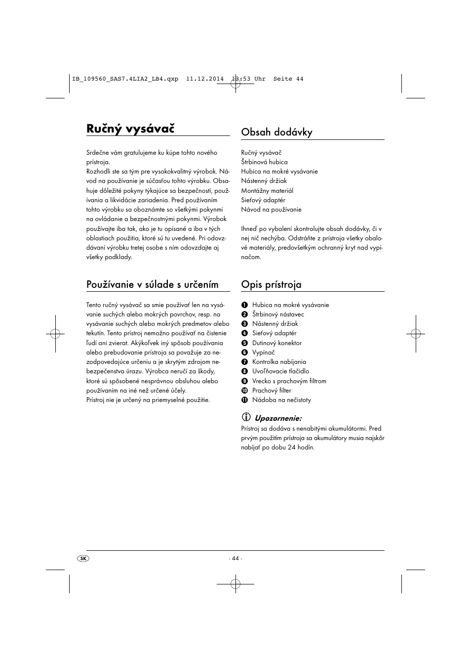 Silvercrest SAS 7.4 LI A2 User Manual | Page 47 / 63