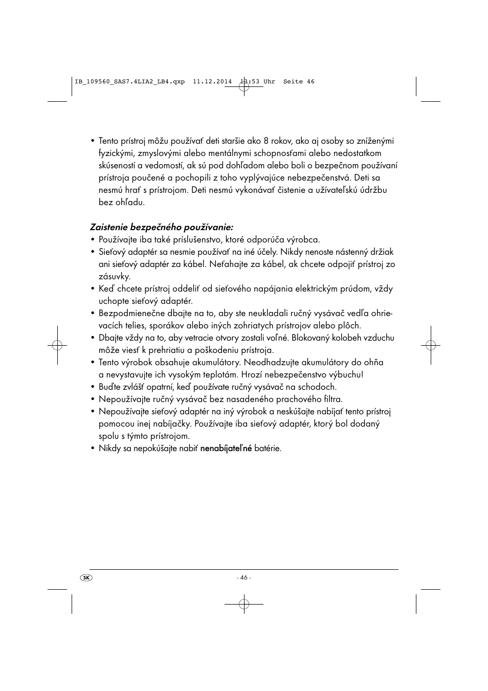 Silvercrest SAS 7.4 LI A2 User Manual | Page 49 / 63