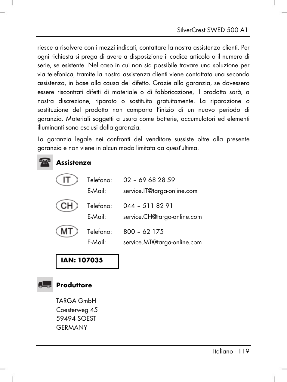 Silvercrest SWED 500 A1 User Manual | Page 121 / 160