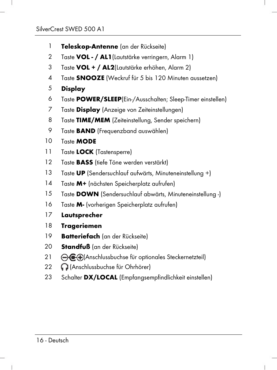 Silvercrest SWED 500 A1 User Manual | Page 18 / 160