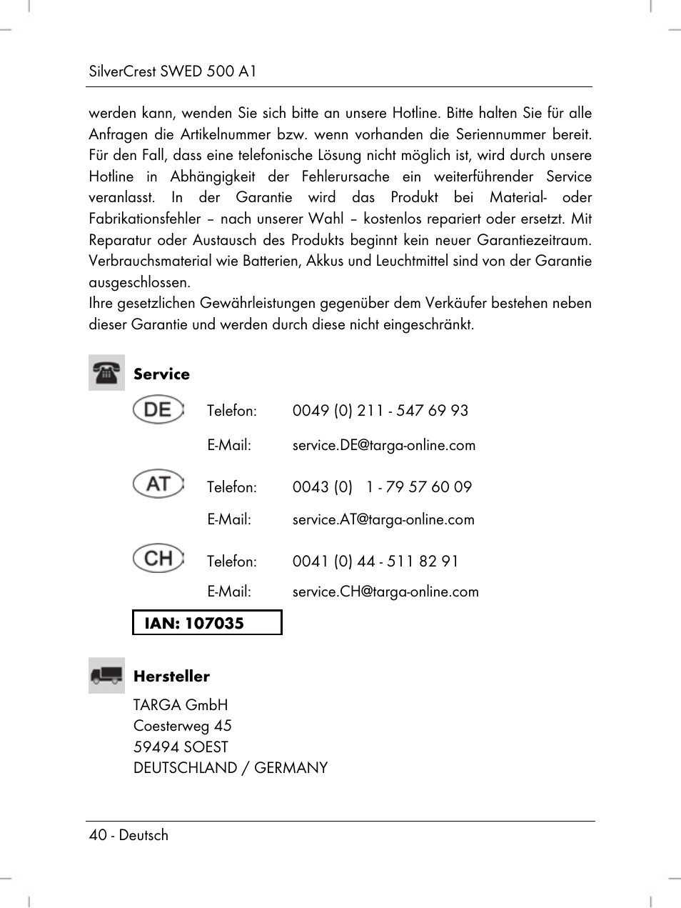 Silvercrest SWED 500 A1 User Manual | Page 42 / 160