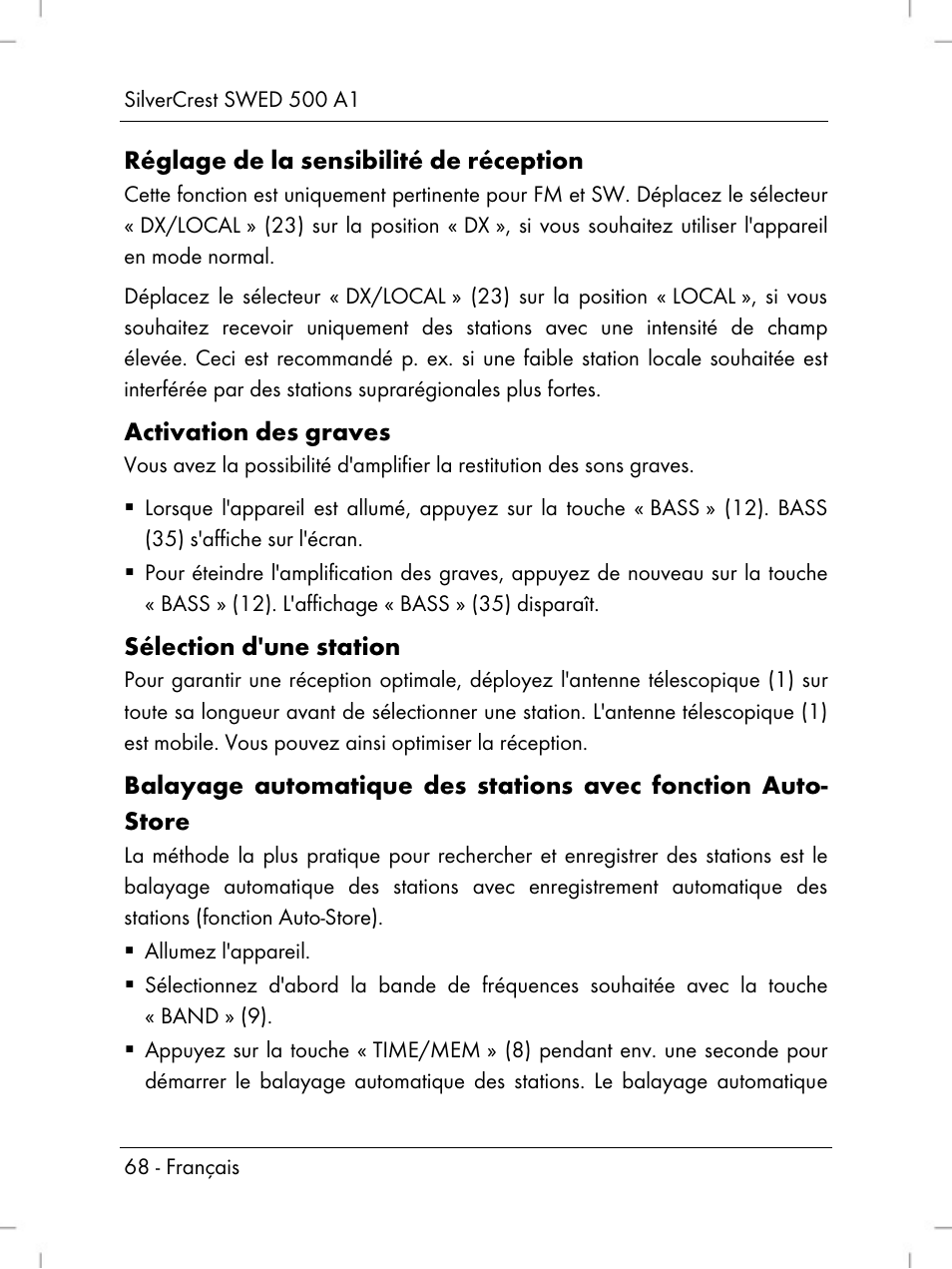 Silvercrest SWED 500 A1 User Manual | Page 70 / 160