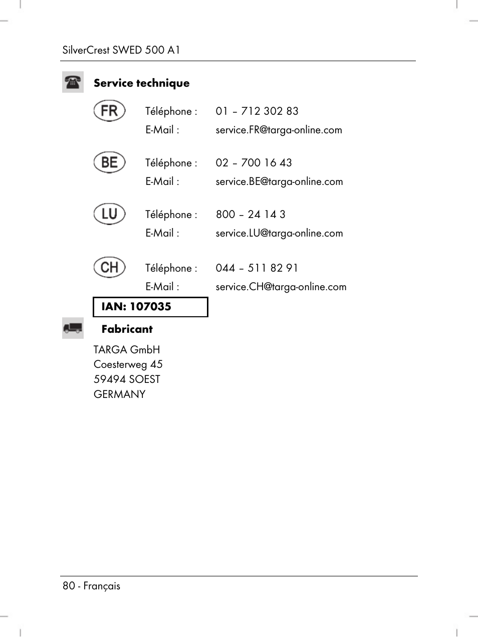 Silvercrest SWED 500 A1 User Manual | Page 82 / 160