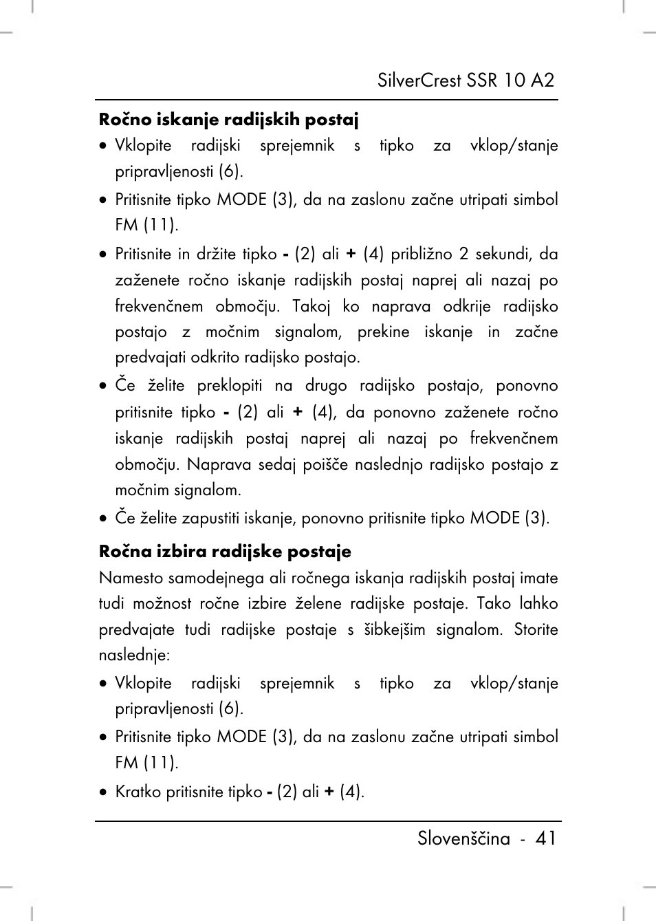 Silvercrest SSR 10 A2 User Manual | Page 43 / 52