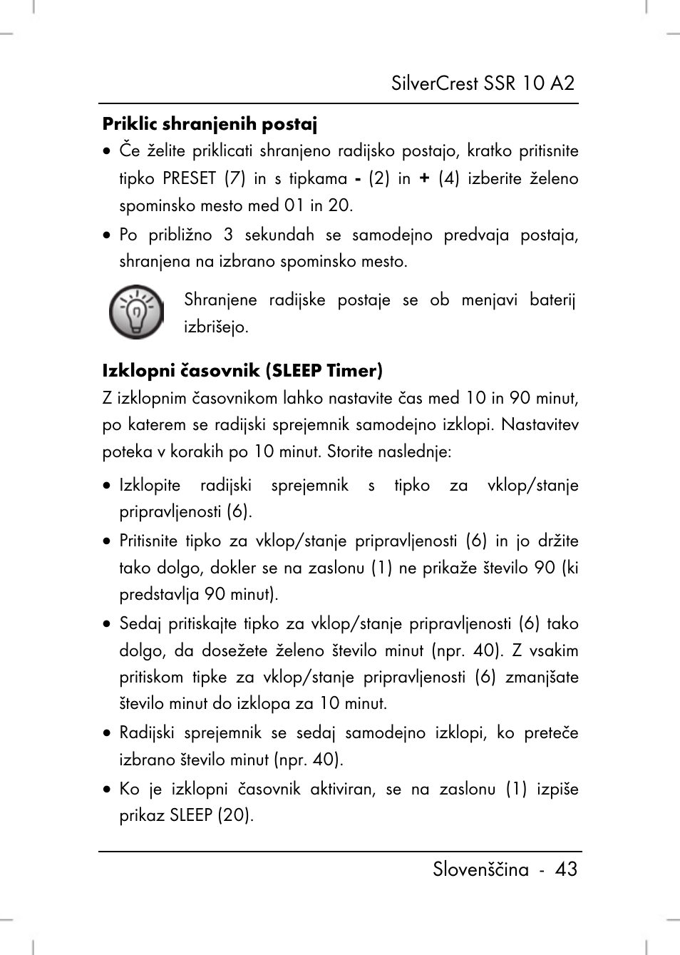 Silvercrest SSR 10 A2 User Manual | Page 45 / 52