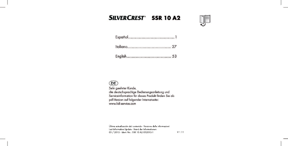 Silvercrest SSR 10 A2 User Manual | 80 pages