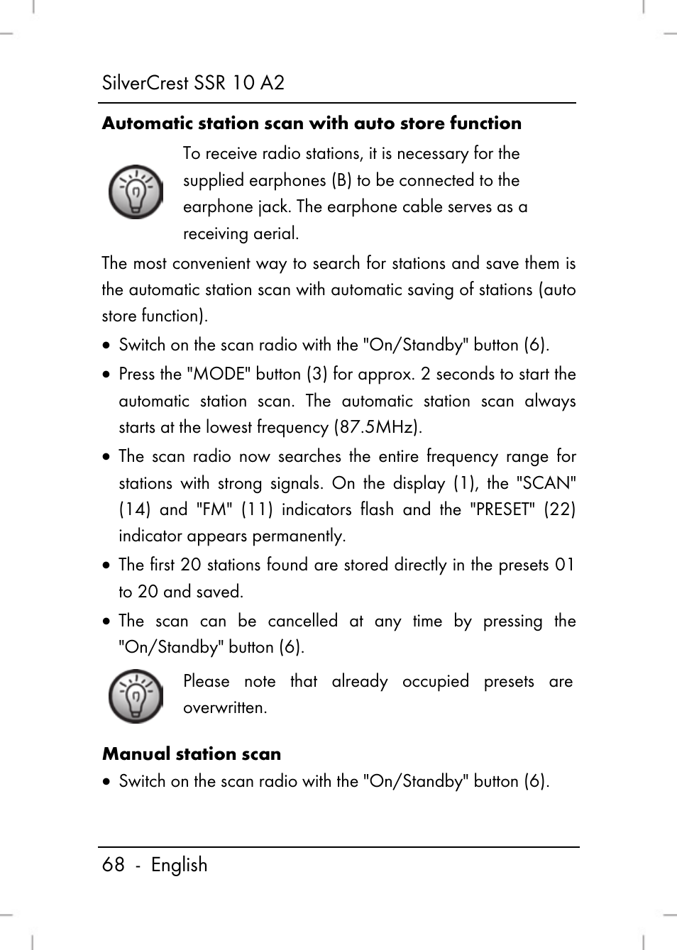 Silvercrest SSR 10 A2 User Manual | Page 70 / 80