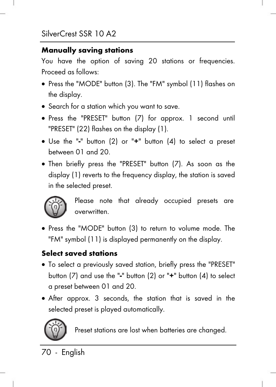 Silvercrest SSR 10 A2 User Manual | Page 72 / 80