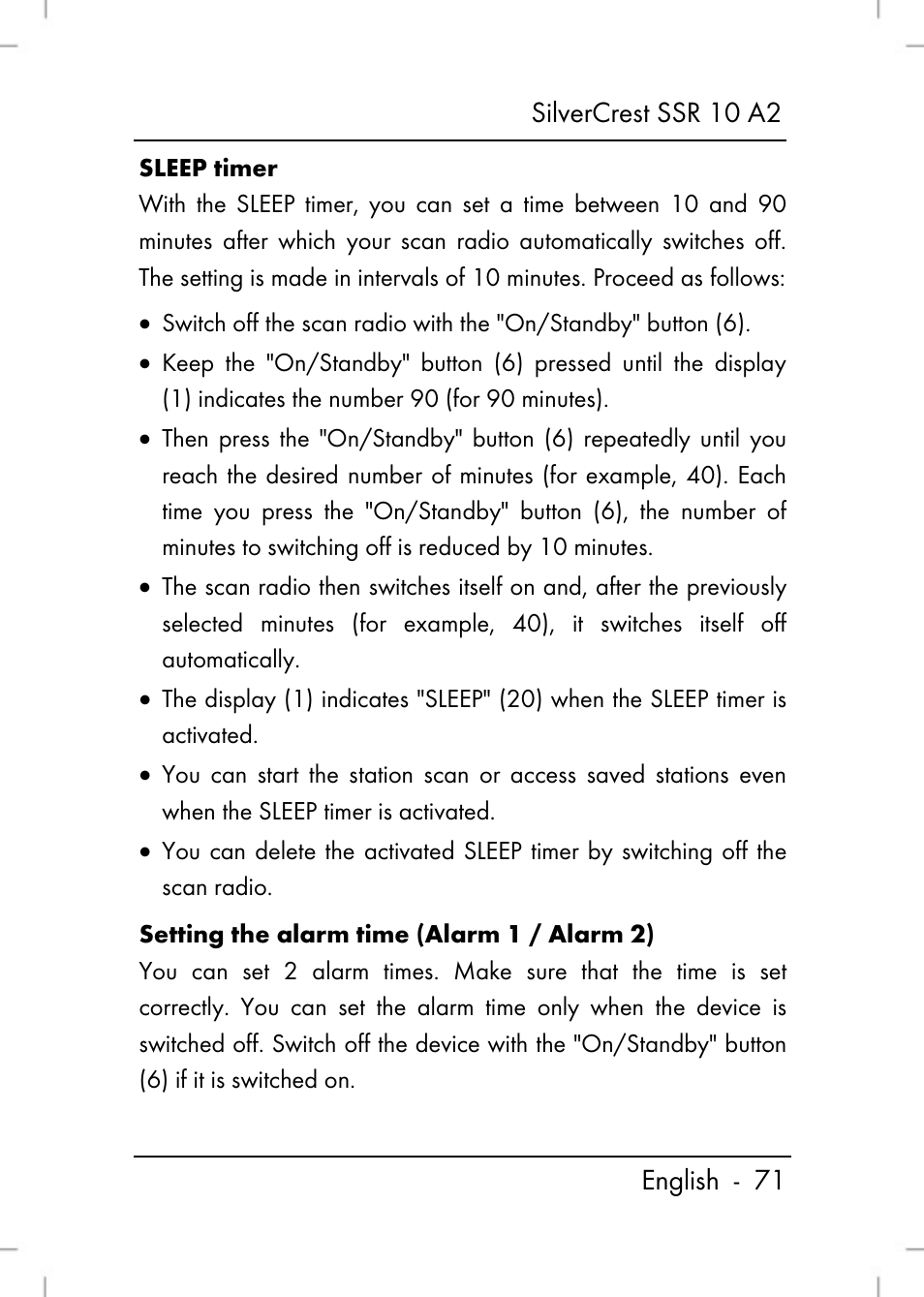 Silvercrest SSR 10 A2 User Manual | Page 73 / 80