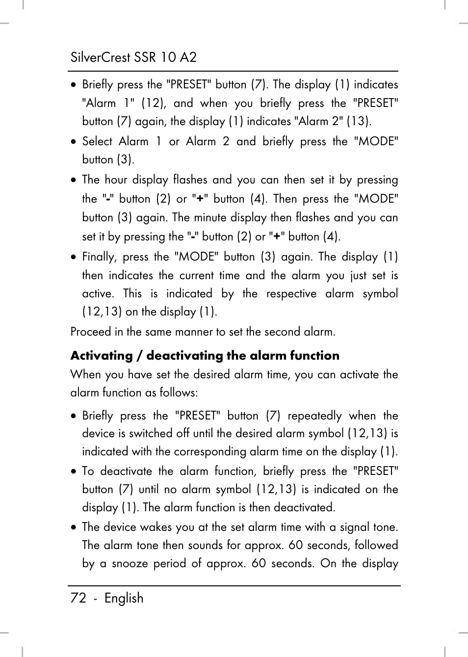 Silvercrest SSR 10 A2 User Manual | Page 74 / 80