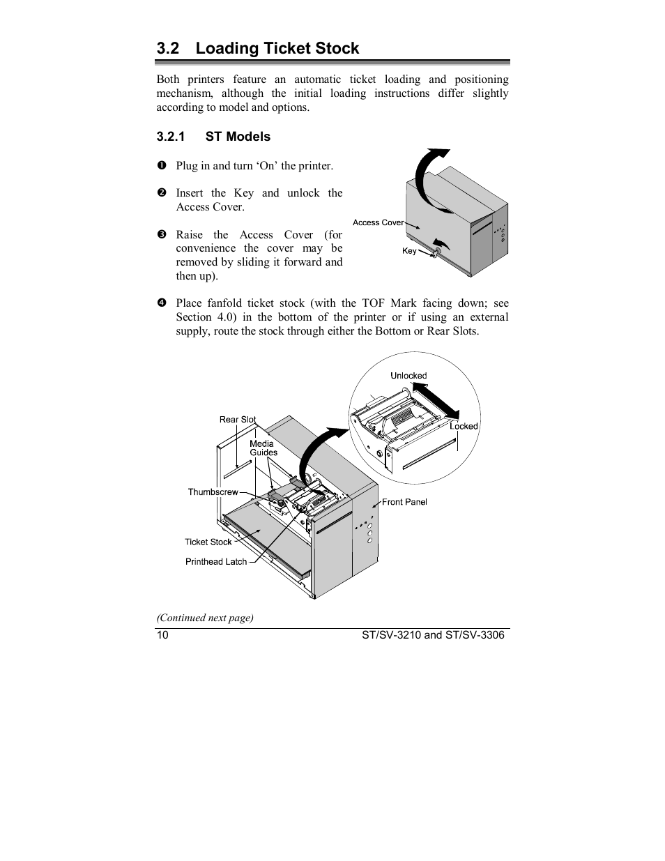 2 loading ticket stock | Datamax S-Class SV-3210 User Manual | Page 20 / 84