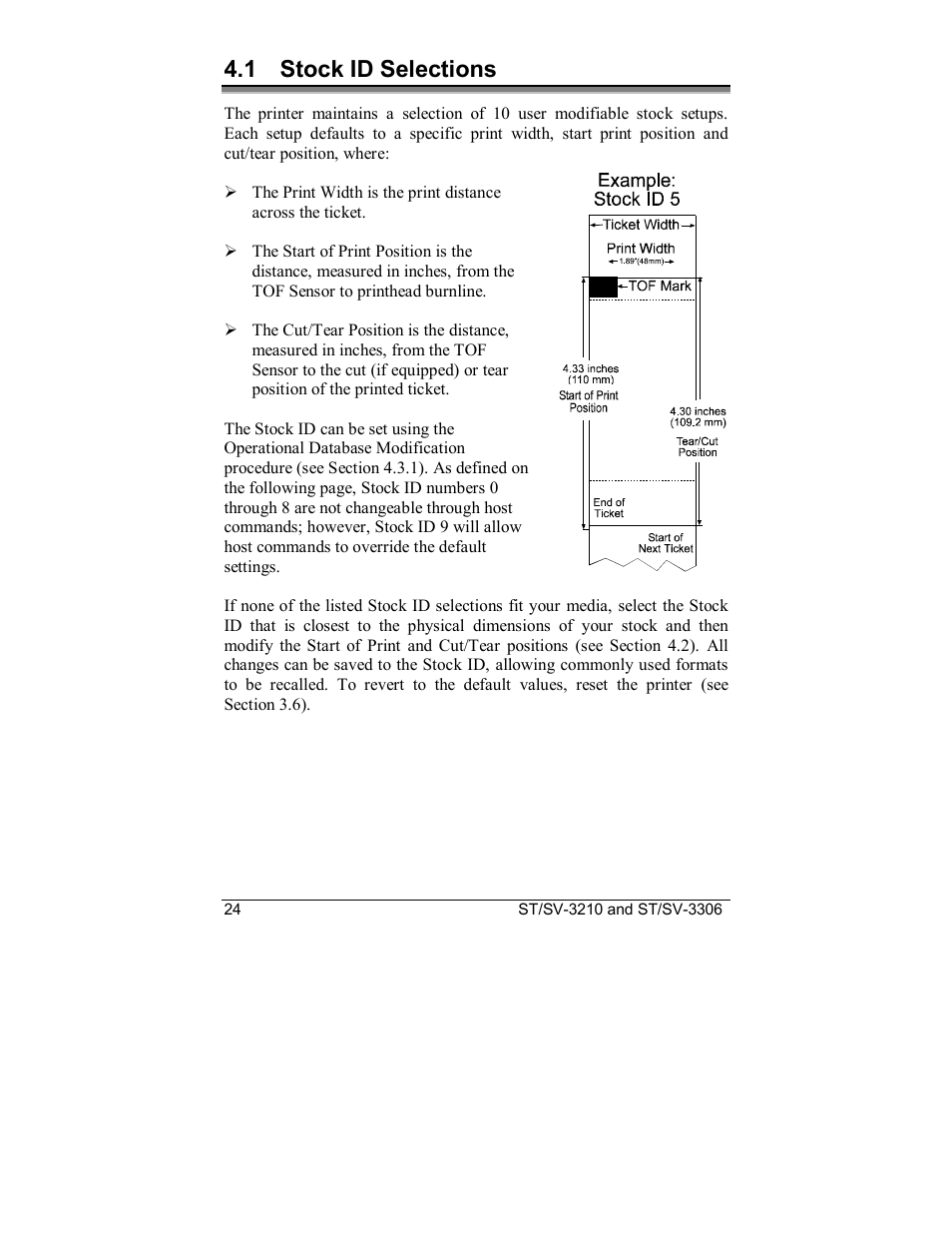 1 stock id selections | Datamax S-Class SV-3210 User Manual | Page 34 / 84