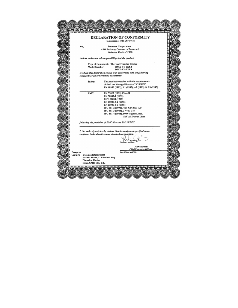 Datamax S-Class SV-3210 User Manual | Page 4 / 84