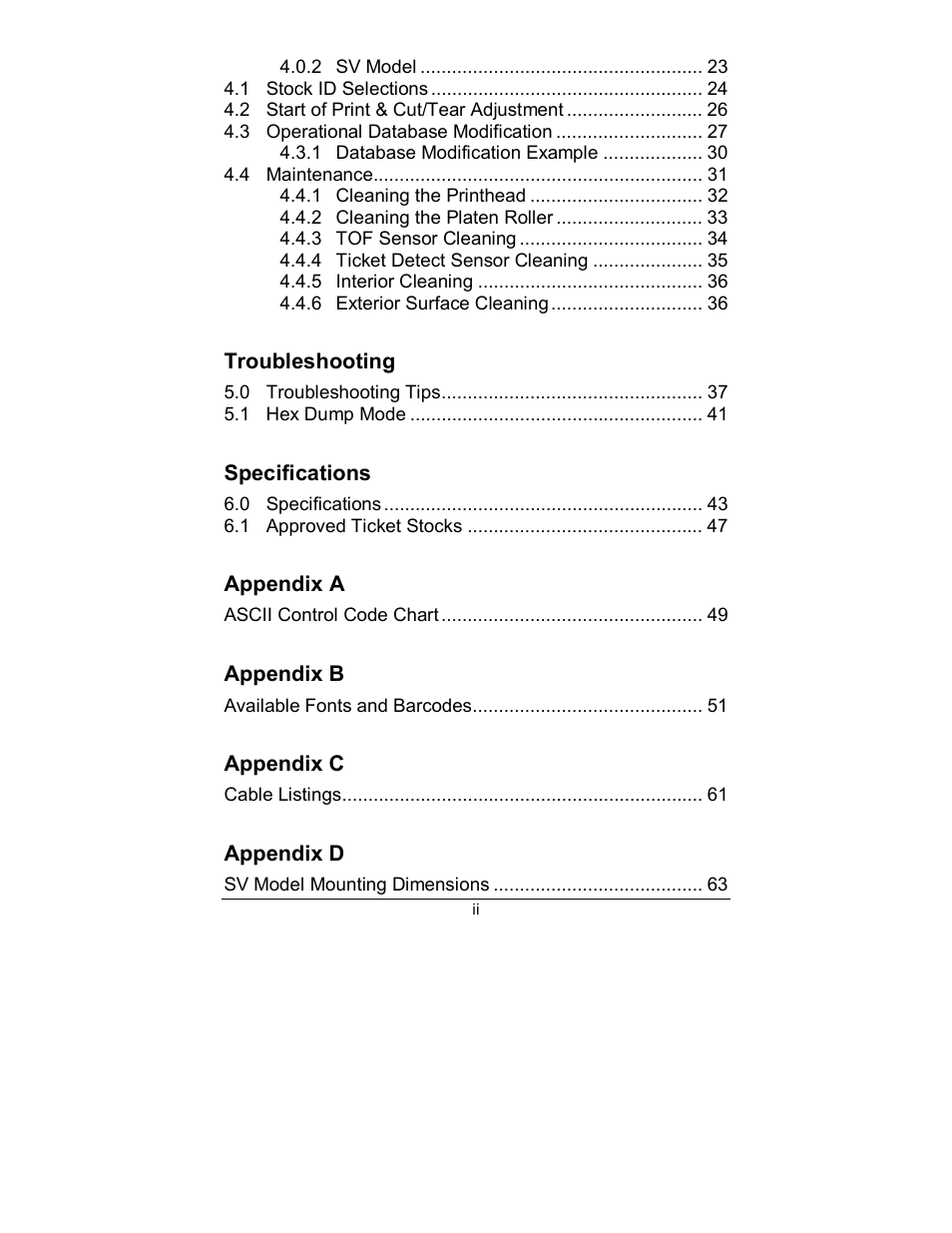 Datamax S-Class SV-3210 User Manual | Page 8 / 84
