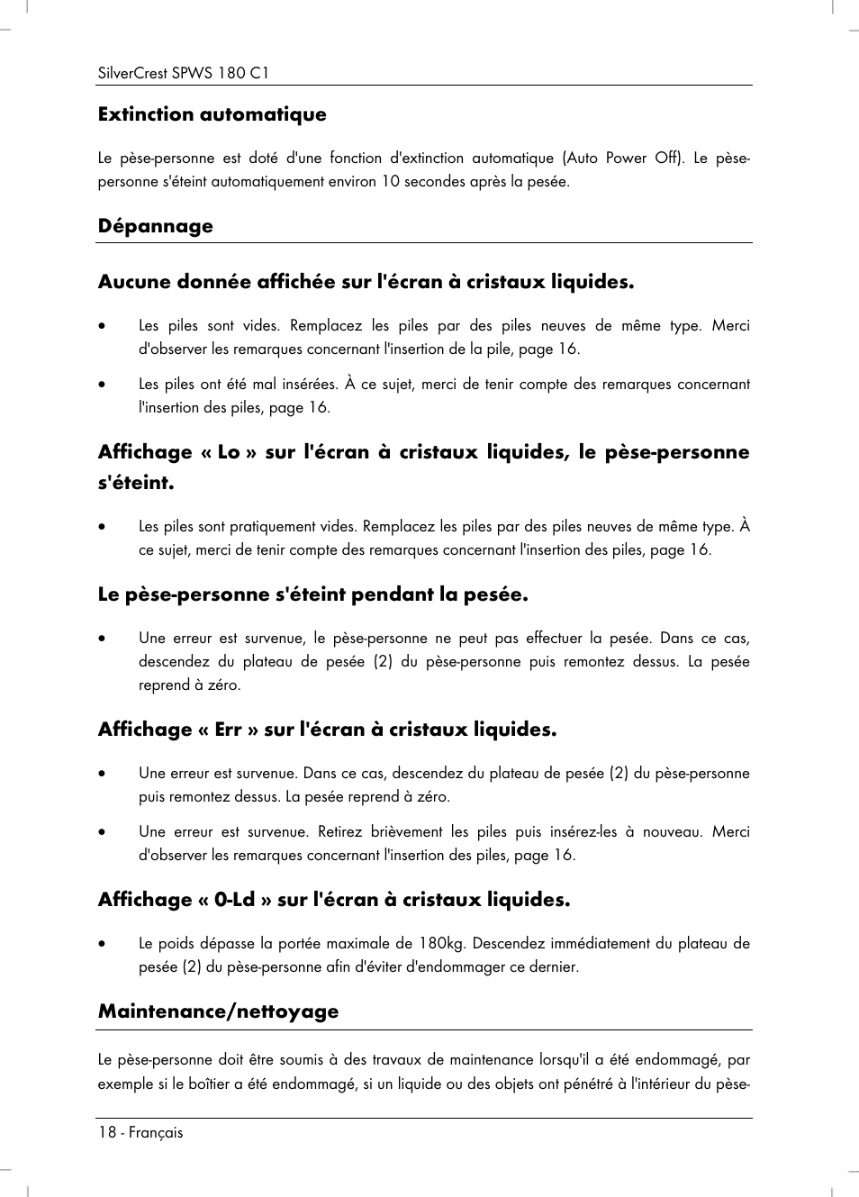 Silvercrest SPWS 180 C1 User Manual | Page 20 / 44