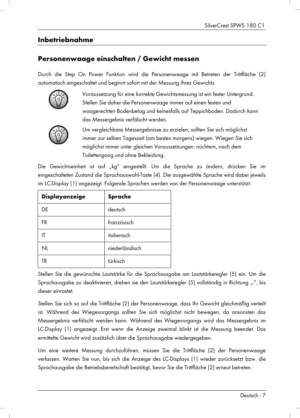 Silvercrest SPWS 180 C1 User Manual | Page 9 / 44