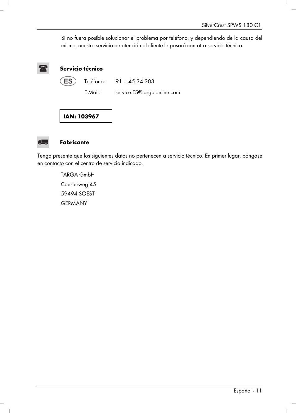 Silvercrest SPWS 180 C1 User Manual | Page 13 / 54