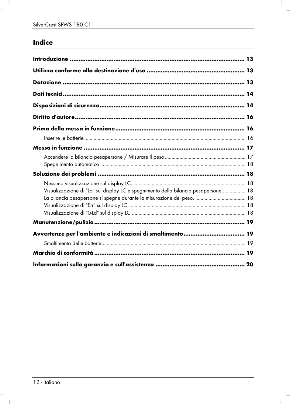 Silvercrest SPWS 180 C1 User Manual | Page 14 / 54
