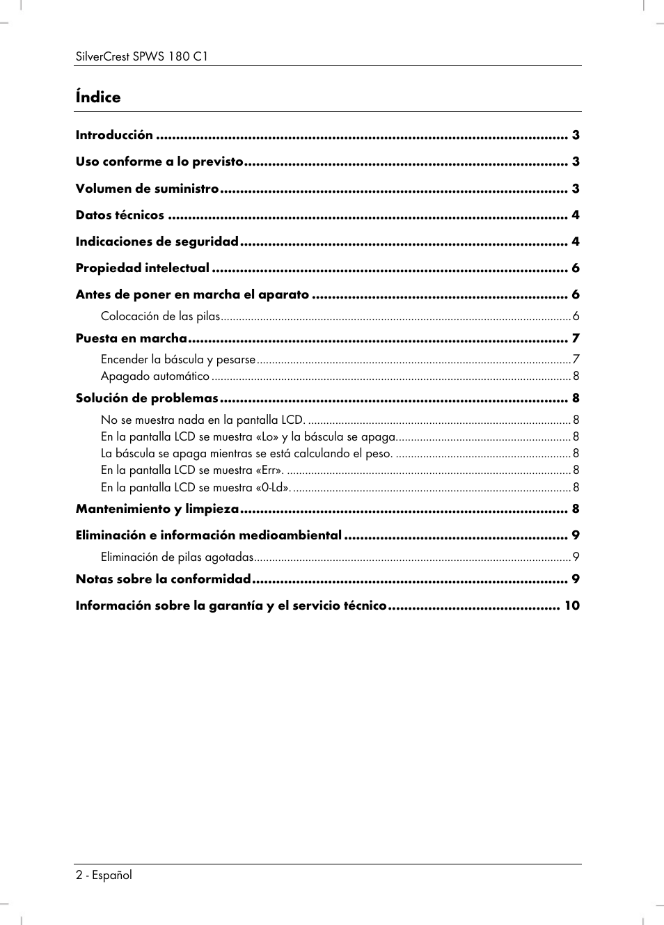 Silvercrest SPWS 180 C1 User Manual | Page 4 / 54