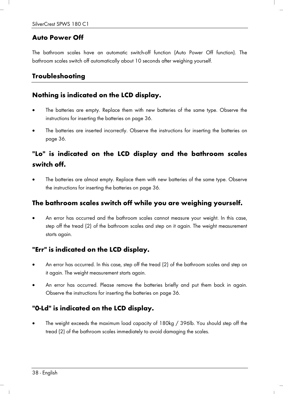 Silvercrest SPWS 180 C1 User Manual | Page 40 / 54