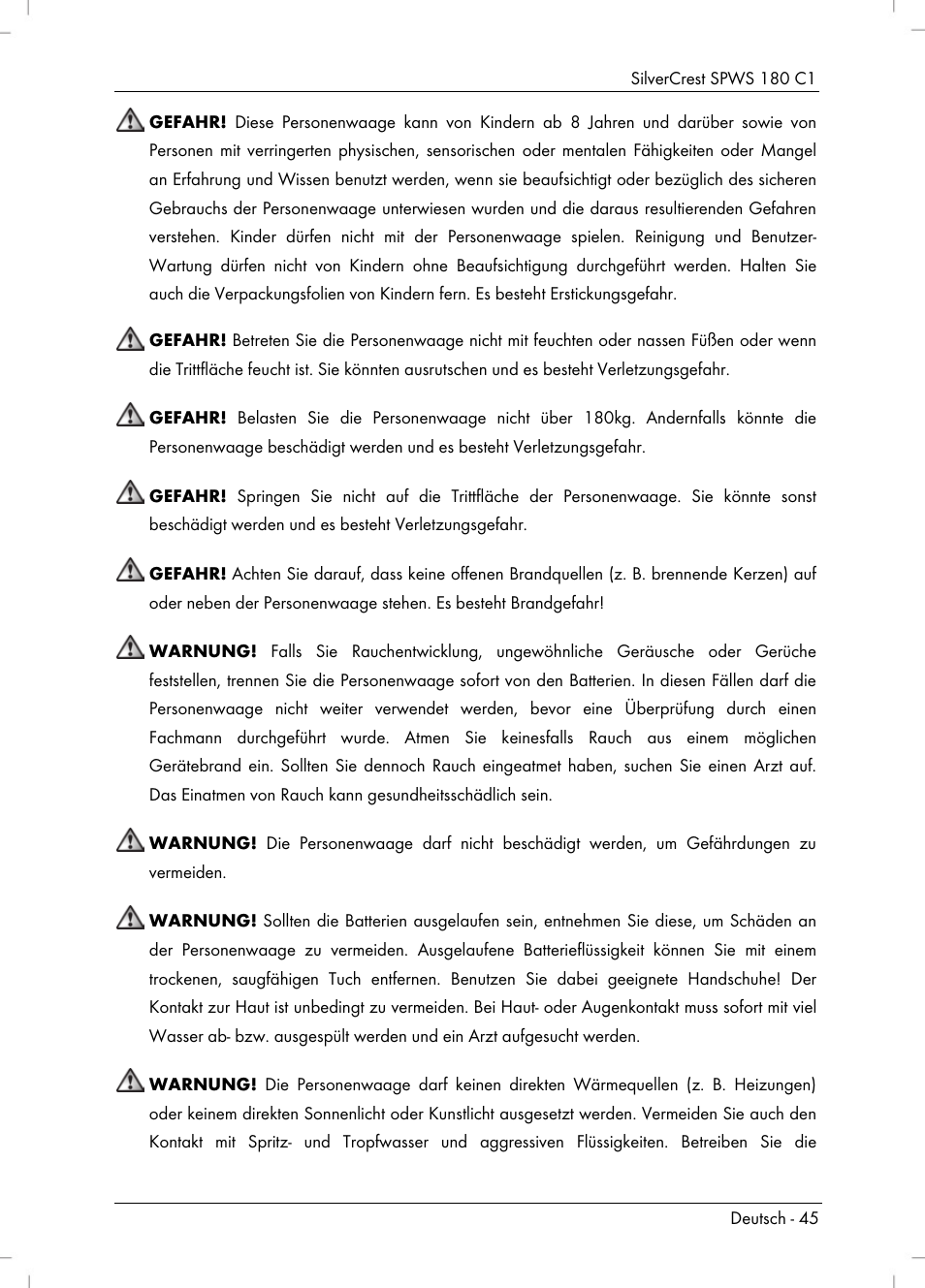 Silvercrest SPWS 180 C1 User Manual | Page 47 / 54