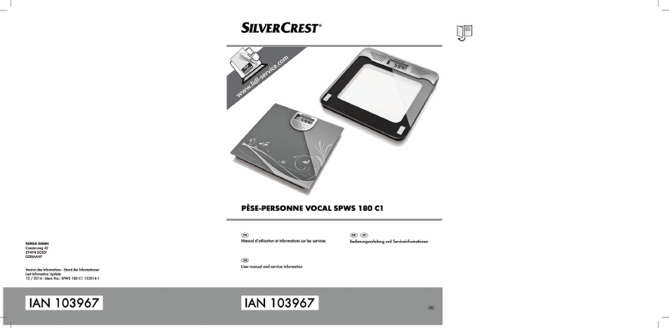 Silvercrest SPWS 180 C1 User Manual | 34 pages