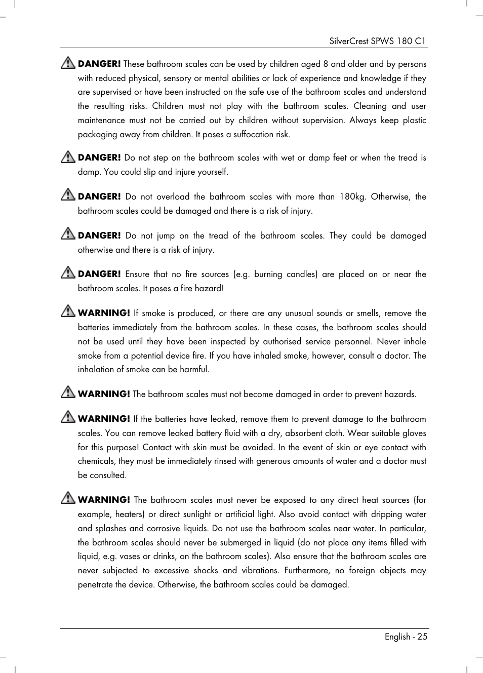 Silvercrest SPWS 180 C1 User Manual | Page 27 / 34