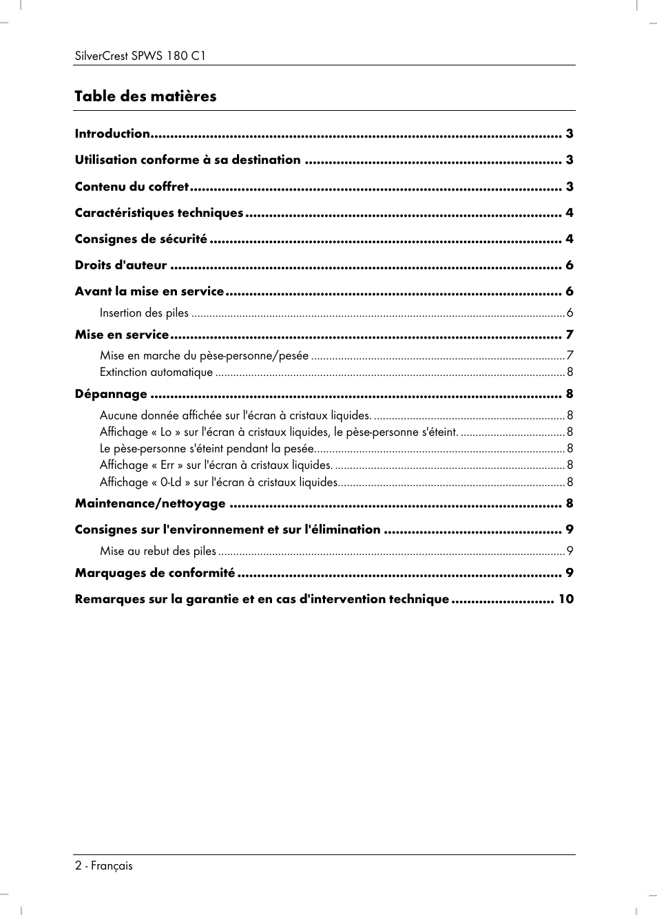 Silvercrest SPWS 180 C1 User Manual | Page 4 / 34